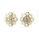 NEUF BOUCLES D'OREILLES CHANEL CC CROIX PERLES & PIERRES BLANCHES EARRINGS 390€