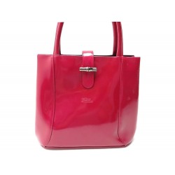 NEUF SAC A MAIN LONGCHAMP ROSEAU CUIR VERNI ROUGE 