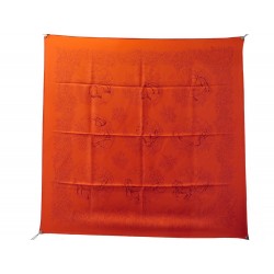 RARE FOULARD CARRE HERMES DE LA CITROUILLE A LA CALECHE SOIE ORANGE SCARF 460€