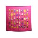 NEUF FOULARD HERMES COLOUR MASALA HARSHA CARRE 90 EN SOIE ROSE SILK SCARF 350€