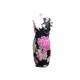 ROBE SANS MANCHE LEONARD 40 M SOIE NOIR & ROSE MOTIFS FLEURS SILK DRESS 2100€