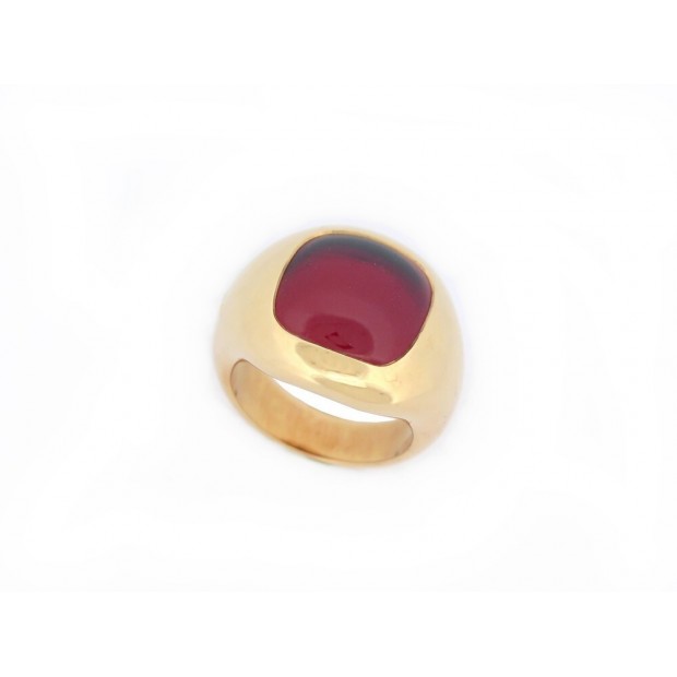 BAGUE POMELLATO BOULE SERTIE PIERRE GRENAT ALMANDIN T54 OR JAUNE 18K 19GR RING