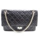 NETTOYAGE SAC A MAIN CHANEL 2.55 CUIR NOIR METAL DORE 