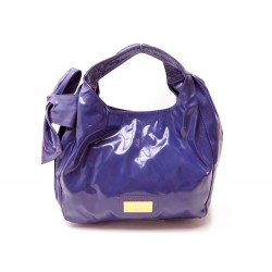 SAC A MAIN VALENTINO GARAVANI CABAS 30 CM CUIR VERNI VIOLET HAND BAG PURSE 785€