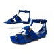 CHAUSSURES LOUIS VUITTON 35 SANDALES DAIM VEAU VELOURS BLEU BLUE DEER SHOES 580€