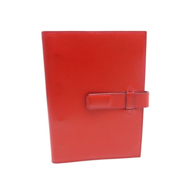 PORTE AGENDA HERMES COUVERTURE EN CUIR LISSE ROUGE 2003 LEATHER DIARY COVER 875€