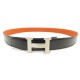 CEINTURE HERMES BOUCLE H ACIER BROSSE T100 LIEN 32MM REVERSIBLE CUIR BELT 710€