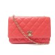 NEUF SAC A MAIN CHANEL WALLET ON CHAIN ED LIMITEE CUIR ROSE BANDOULIERE WOC BAG