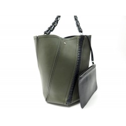 SAC A MAIN PROENZA SCHOULER HEX CABAS TOTE EN CUIR VERT KAKI BUCKET BAG 1490€