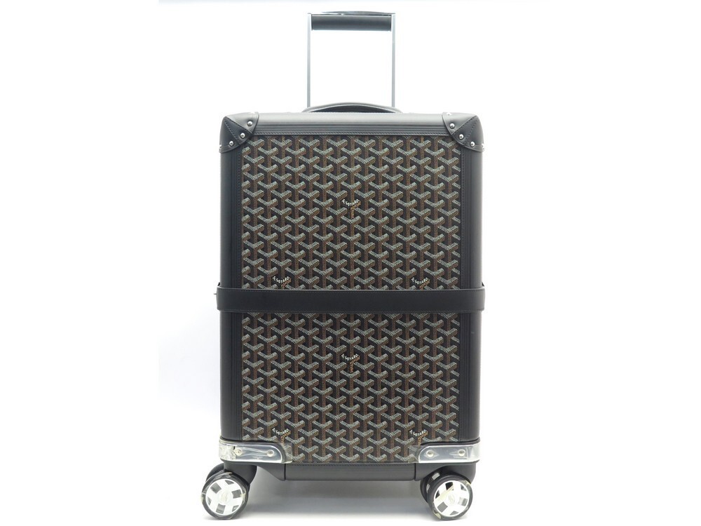 Goyard Black Goyardine Canvas Bourget PM Trolley Luggage Bag Rolling  Horizon