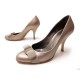 CHAUSSURES SALVATORE FERRAGAMO ESCARPIN 6.5 36.5 CUIR BRONZE 