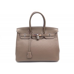 NEUF SAC A MAIN HERMES BIRKIN 35 EN CUIR TOGO ETOUPE DE 2015 LEATHER BAG PURSE