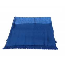 NEUF ECHARPE HERMES DOUBLE FACE ETOLE 145 CM EN SOIE & ANGORA BLEU SCARF 470€