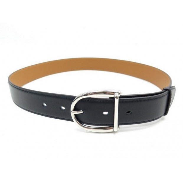 NEUF CEINTURE HERMES SEVRES 32 TADEL TAILLE 80 EN CUIR BOX NOIR BLACK BELT 805€