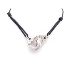 COLLIER DINH VAN MENOTTES R20 EN ARGENT MASSIF SUR CORDON BRACELET JEWEL 320€