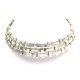 VINTAGE COLLIER YVES SAINT LAURENT RAS DU COU TRESSE METAL ARGENTE 41CM NECKLACE