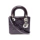 NEUF SAC A MAIN CHRISTIAN LADY DIOR MINI BANDOULIERE CUIR VERNI VIOLET BAG 2300€