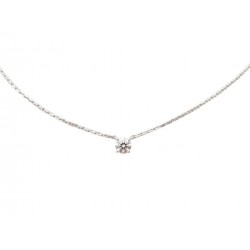 COLLIER CARTIER 1895 SOLITAIRE DIAMANT 0.5CT OR GRIS GOLD DIAMOND NECKLACE 4700€