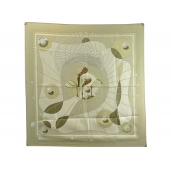 FOULARD HERMES SWING GOLF CARRE EN SOIE BEIGE JULIA ABADIE SILK SCARF 460€