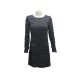 ROBE CHANEL P44737V24702 EN TWEED LAINE & COTON NOIR M 38 BLACK WOOL DRESS 4890€