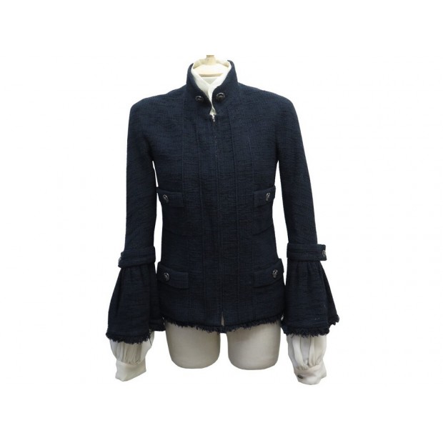 VESTE CHANEL P45128 CROISIERES VERSAILLES 2013 EN TWEED NOIR M 38 JACKET 6900€