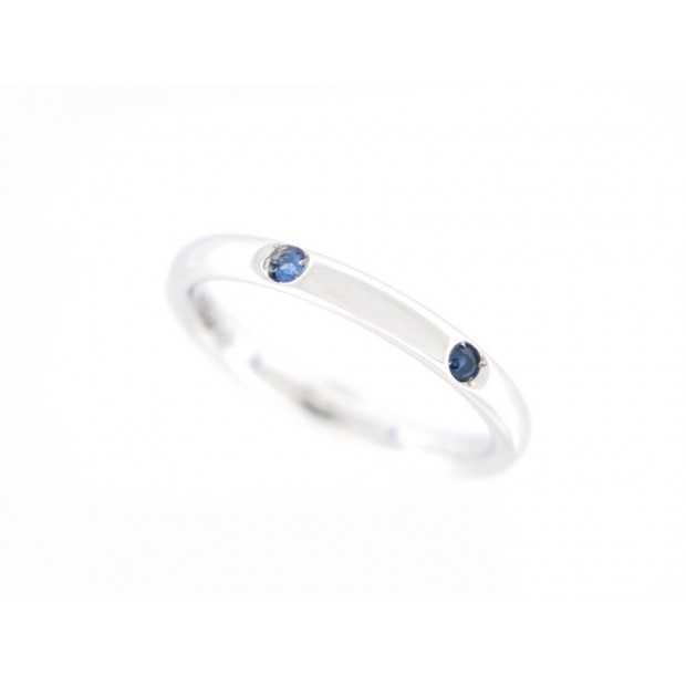 NEUF BAGUE POMELLATO ALLIANCE LUCCIOLE 6 SAPHIRS BLEUS T53 OR BLANC RING 1000€