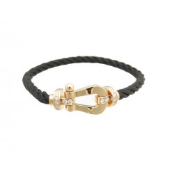 NEUF BRACELET FRED FORCE 10 MANILLE EN OR ROSE 18K & DIAMANTS 3700 