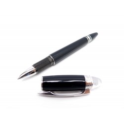 NEUF STYLO ROLLERBALL MONTBLANC STARWALKER EN RESINE NOIR FEUTRE FIN PEN 430€