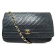 VINTAGE SAC A MAIN CHANEL TIMELESS EN CUIR CHEVRON NOIR BANDOULIERE PURSE 9700€