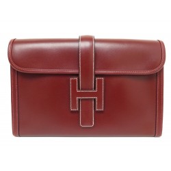 NEUF SAC A MAIN HERMES JIGE ELAN 29 PM PCHETTE CUIR BOX BORDEAUX CLUTCH 3200€