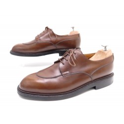 CHAUSSURES JM WESTON 593 DERBY DEMI CHASSE 9D 43 FR EN CUIR MARRON SHOES 675€