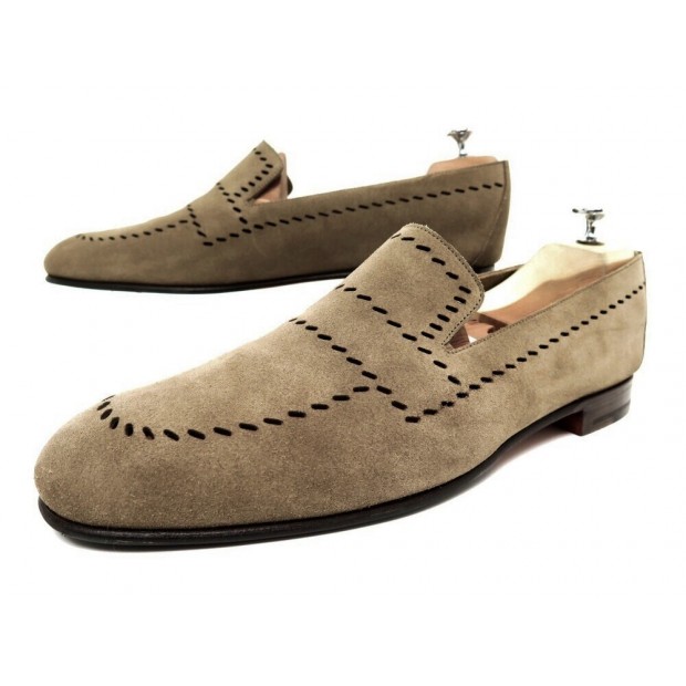 chaussures hermes mocassins perfores 43.5 en daim