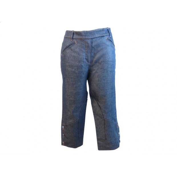 PANTACOURT HERMES T 38 M LIN JEAN SOIE DU FOULARD CIRQUE MOLIER PANTALON 1000€