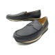 NEUF CHAUSSURES HERMES 192485ZH MOCASSINS MOTIF H 45 EN CUIR NOIR LOAFERS 810€