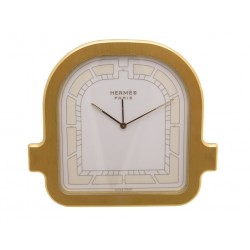 PENDULETTE DE VOYAGE HERMES REVEIL MONTRE METAL DORE 