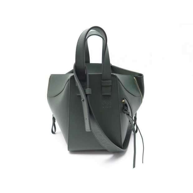 NEUF SAC A MAIN LOEWE HAMMOCK SMALL BANDOULIERE EN CUIR VERT HAND BAG 2350€