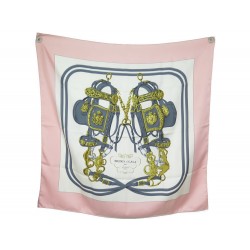 FOULARD HERMES BRIDES DE GALA GRYGKAR CARRE 90 EN SOIE ROSE PINK SILK SCARF 460€