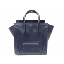 SAC A MAIN CELINE LUGGAGE PHANTOM GM CABAS CUIR BLEU MARINE HAND BAG PURSE 2700€