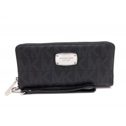 PORTEFEUILLE MICHAEL KORS JET SET TRAVEL 35H5STTE3B TOILE NOIR WALLET 150€