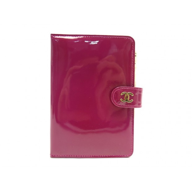 NEUF PORTE AGENDA CHANEL CAMBON A07909 CUIR VERNI FUSHIA REPERTOIRE DIARY 950€