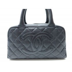  SAC A MAIN CHANEL BOWLING BOSTON CUIR CAVIAR NOIR 