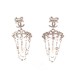 NEUF BOUCLES D'OREILLES CHANEL NOEUD LOGO CC STRASS PERLE ARGENTE EARRINGS 890€