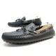 NEUF CHAUSSURES LOUIS VUITTON GLORIA MOCASSINS 10 44 BLEU NOIR LOAFERS SHOE 710€