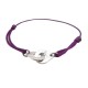 BRACELET DINH VAN MENOTTES R10 EN ARGENT MASSIF 2.3GR & CORDON VIOLET JEWEL 220€