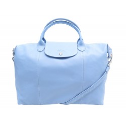 NEUF SAC A MAIN LONGCHAMP PLIAGE L CUIR BLEU 1630737B40 LEATHER HAND BAG 530€