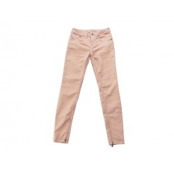 NEUF PANTALON BURBERRY BRIT BAYSWATER 26 US 36 FR COTON PALE TAUPE TROUSERS 225€