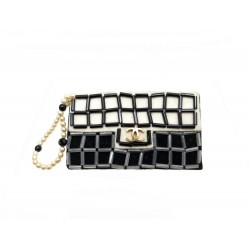 COLLECTOR BROCHE CHANEL SAC TIMELESS 2.55 FEUTRINE NOIR PERLE BAG BROOCH 490€