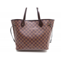 NEUF SAC A MAIN LOUIS VUITTON NEVERFULL MM EN TOILE DAMIER EBENE BAG PURSE 945€