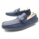 NEUF CHAUSSURES DIOR HOMME MOCASSINS 44 EN CUIR BLEU MARINE LOAFERS SHOES 690€