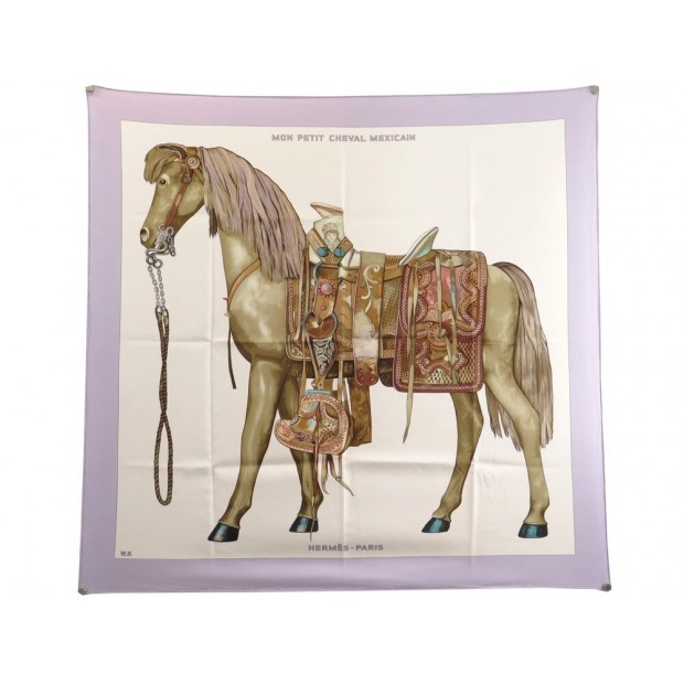 FOULARD HERMES MON PETIT CHEVAL MEXICAIN KAMINSKI CARRE 90 CM EN SOIE SCARF 460€